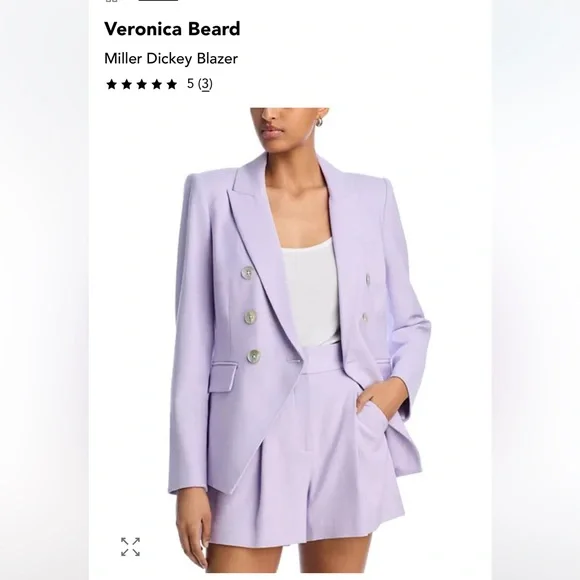 Veronica Beard New Miller Dickey Blazer in Soft Lilac Size 14 - Picture 3 of 8